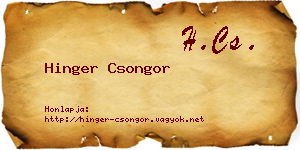 Hinger Csongor névjegykártya